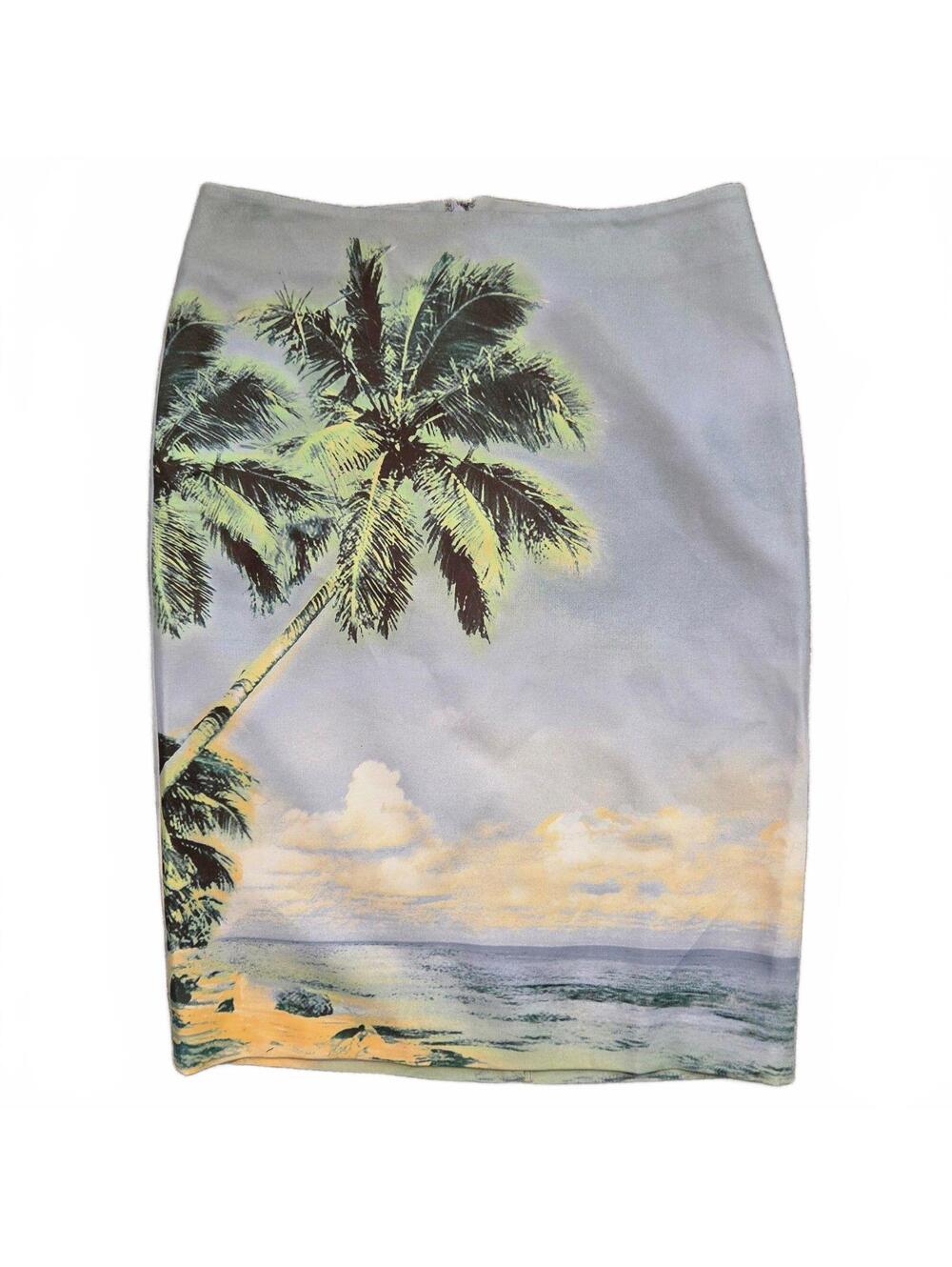 Lord + Taylor Size 2 Tropical Palm Tree Print Pencil Skirt